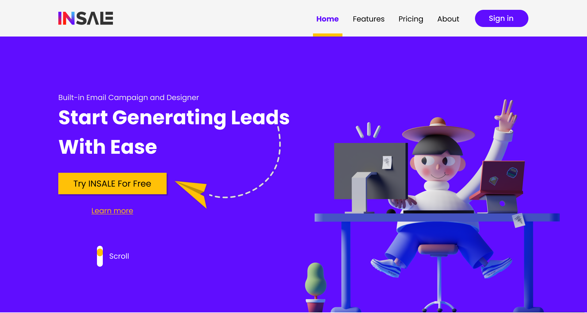Website homepage design concept